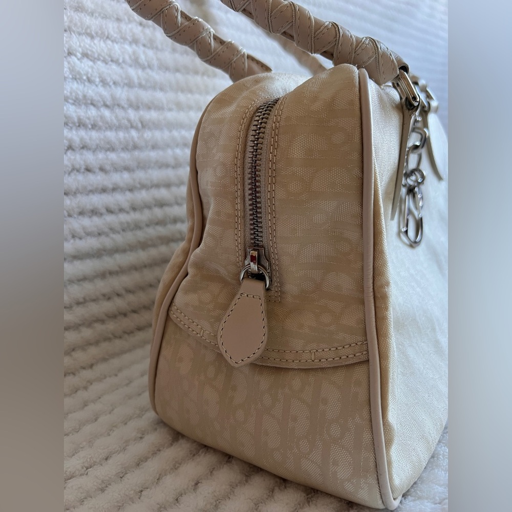 Christian Dior Trotter Handbag Beige Logo Charm Vintage - Picture 13 of 15